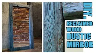 Old wood Rustic Mirror.Wood Aging - Wood burning + painting technique.Easy way!