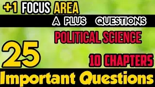 PLUS ONE POLITICAL SCIENCE IMPORTANT QUESTIONS  / PLUS LEARN