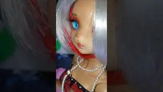 Cat Bjd in Red pattern dress cute #bjd #reddress #cute