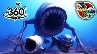 360 Sea Eater Eat Bloop, El Gran Maja, Whale, Ningen and Leviathan Sea Monsters | 360 video 4K