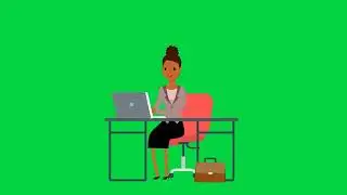 Green Screen background chroma key animated woman working on laptop are you serious right now ?
