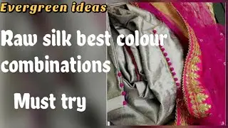 Best colour contrast | most stylish and trendy raw silk dresses with colour combination