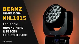 BeamZ Professional MHL1915 LED Zoom Moving Head 2 pieces in Flightcase - 150.522