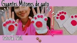 Guantes sin Dedos a crochet con forma de pata de Gato🐾| Tutorial a Crochet para Principiantes 