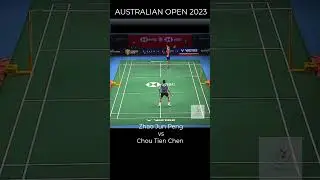 Zhao Jun Peng vs Chou Tien Chen. #australiaopen2023 #badminton #badmintonlovers