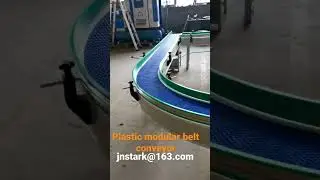Plastic flexible modular belt conveyor.