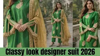 Log Dekhtay Hi Puchnay Lage 😍 | Green Silk Luxury Suit With Golden Dupatta |  latest Eid Wear 2026