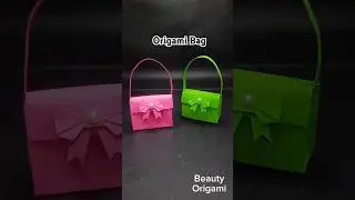 Cara mudah dan cepat membuat origami tas | Easy Paper Bag #easyorigami #origamibag #origamitutorial