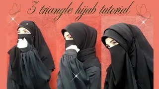 3 triangle hijab tutorial || triangle hijab style for school and college || by Hannah shah 