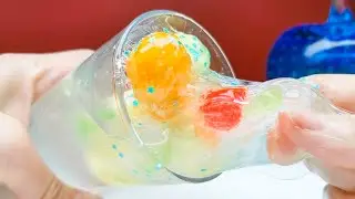 Slime ASMR - MIXING COLOR into SLIME, Fluffy Floam Slime