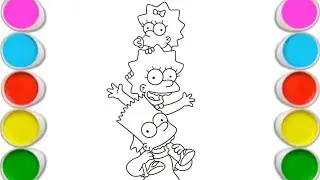 How to draw & color THE SIMPSONS ( ALL CHARACTERS of The Simpson Family) 