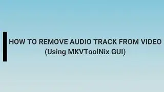 How To Remove Audio Track From Video (Using MKVToolNix GUI)