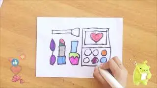 Rainbow Makeup tools coloring and drawing for Kids | for kids | coloring for kids #kids