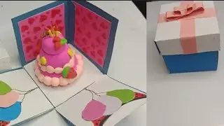 Clay cake and box| Cake box gift with clay and paper | Duaaa Art & craft