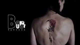 Back Tattoo, Moon, Lotus flower [by Bukboo]