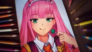 Drawing Zero Two _ DARLING in the FRANXX