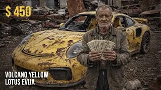 Grandpa Sold his Volcano Yellow Lotus Evija for $450 - Old Car Restoration ASMR