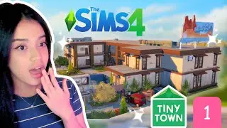 Building an ABANDONED MOTEL - Tiny Town (w/ Girlies) Challenge Pt. 1