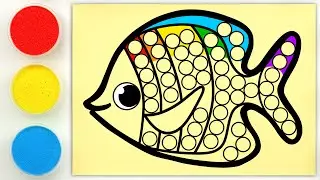 Sand painting pop it fish for kids and toddlers