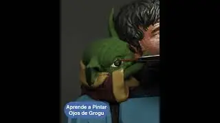 How to Paint Grogu&acute;s Eyes - Mandalorian // Paint Miniatures #shorts @Zwo&Company