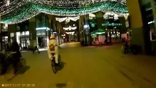 Rondje door Centrum Groningen met overal mooie verlichting voor Sinterklaas en Kerst (17-11-17)