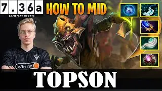 TOPSON - Sand King MID | 7.36a Update Patch | HOW TO MIDLANE | Dota 2 Pro MMR Gameplay