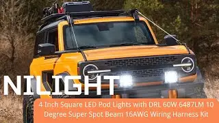 10&deg; Super Spot Power 💥 Nilight 4&rdquo; LED Pods with DRL | Distance & Brightness Test