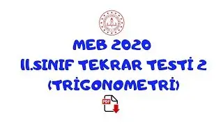 MEB 2020 11.SINIF MATEMATİK TEKRAR TESTİ 2 (TRİGONOMETRİ) #meb #trigonometri