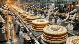 Inside the Cake Giant Factory: The World's Most High - Tech Popular Cake (Full Process)