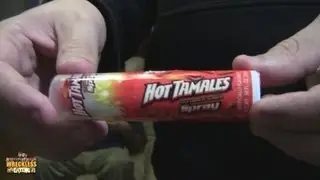 Chuck Roland Tries Hot Tamales Cinnamon Flavored Spray Full Tube