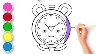 How to Draw Easy Alarm Clock | Alarm Clock Draw & Paint