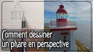 COMMENT DESSINER FACILEMENT UN PHARE AVEC LA PERSPECTIVE - APPRENEZ À DESSINER EN VOLUME SIMPLEMENT