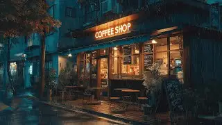 Rainy Japanese Coffee Shop ☕ 80s Lofi Hip Hop + Tokyo City Night Ambience 🌧️ Relaxing Beats