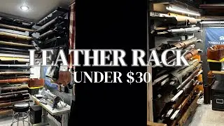 DIY Leather Rack under $30 : Leather Hide Storage #leather #leathercraft  #leatherwork