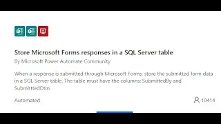 Power Automate: Store Microsoft Form Responses to SQL Server table(Azure)
