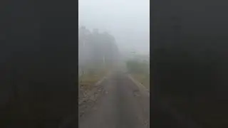 village road in fog