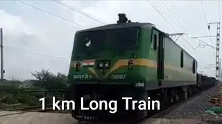 1 km long Freight Train running on Dedicated freight corridor of India