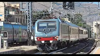 [HD - Treni] FISCHIO E464.345 SUN + Treno Intercity 730 Trenitalia in transito a Bagheria!