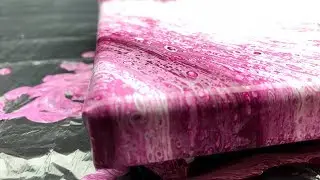 Acryl gie&szlig;en mit 2 Farben - Mauve und Wei&szlig;