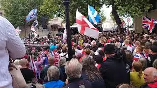 Sarah White Speaks at Tommy Robinson Protest