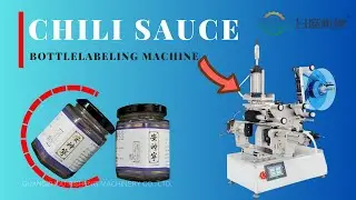 CHILI SAUCE BOTTLE LABELING MACHINE/HEXAGONAL GLASS BOTTLE LABELER/SEMI AUTOMATIC LABELING