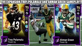 99 POWER UP EXPANSION POLAMALU AND AHMAN GREEN GAMEPLAY! | MADDEN 20 ULTIMATE TEAM