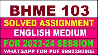 bhme 103 solved assignment 2023-24 | bhme 103 solved assignment in english 2024 | bhme 103 2024
