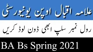 Roll No Slip Spring 2021AIOU||BA ||AIOU||