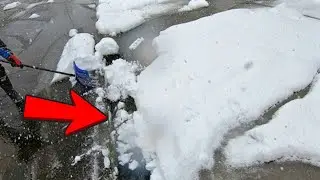Satisfying Snow Removal into Fast Flowing Gutter | ASMR Japan #002