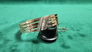Gold 375 9K Antiker Damen Armreif Art Deco Perlen Saatperlen Armschmuck Armband