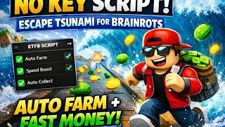 ESCAPE TSUNAMI FOR BRAINROTS (NO KEY SCRIPT!)  AUTO FARM GUIDE