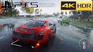 Driveclub - PS5 HDR 4k Heavy Rain Gameplay (Audi R8)