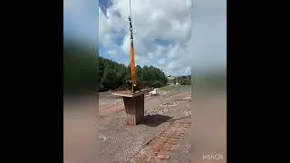 Sumitomo &ldquo;Sledgehammer&rdquo; crawler crane installing stone columns with dynamic compaction
