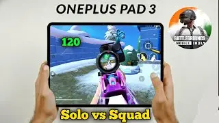 OnePlus Pad 3 BGMI 120 FPS Test with FPS Meter | Snapdragon 8 Elite is very Power 40k #solovssquads